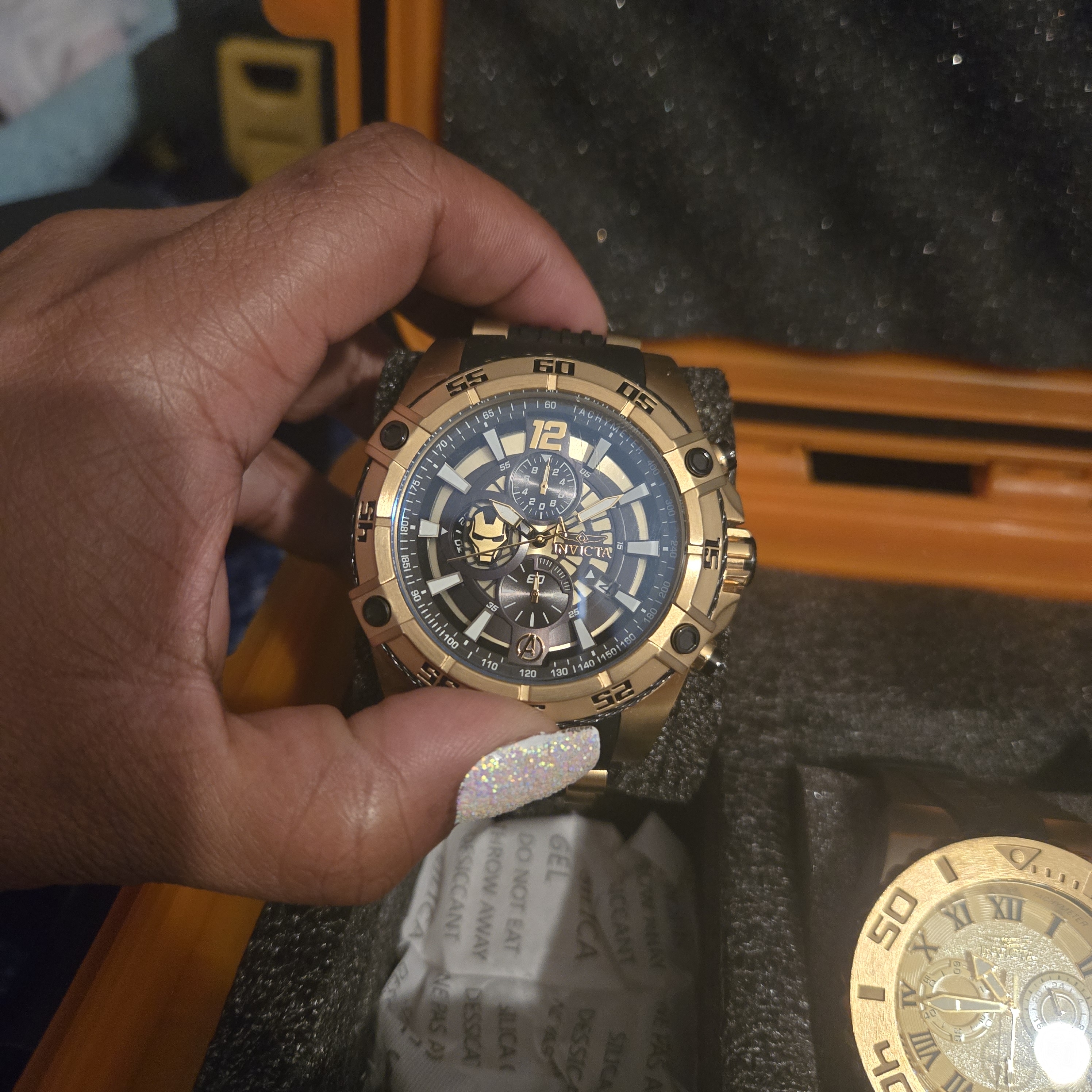 Invicta Gold And Black Chronograph Watch